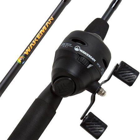 WAKEMAN Wakeman 80-FSH2003 Spincast Fishing Gear Rod & Reel Combo for Bass-Trout Fishing; Black 80-FSH2003